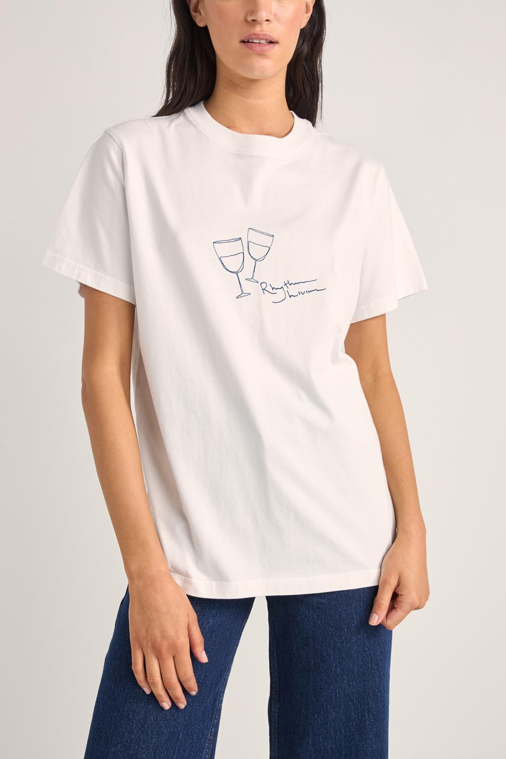 Rhythm Vino Boyfriend Tee in White
