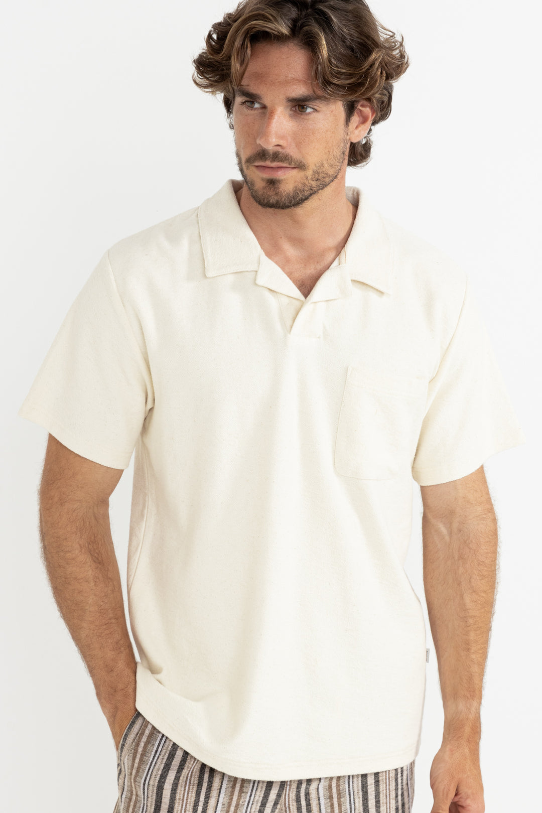 Rhythm Vintage Terry Polo in Natural