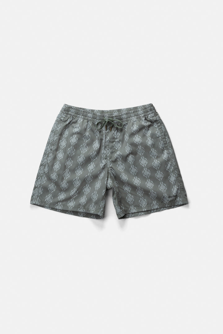 Rhythm Orante Stripe Beach Short in Olive