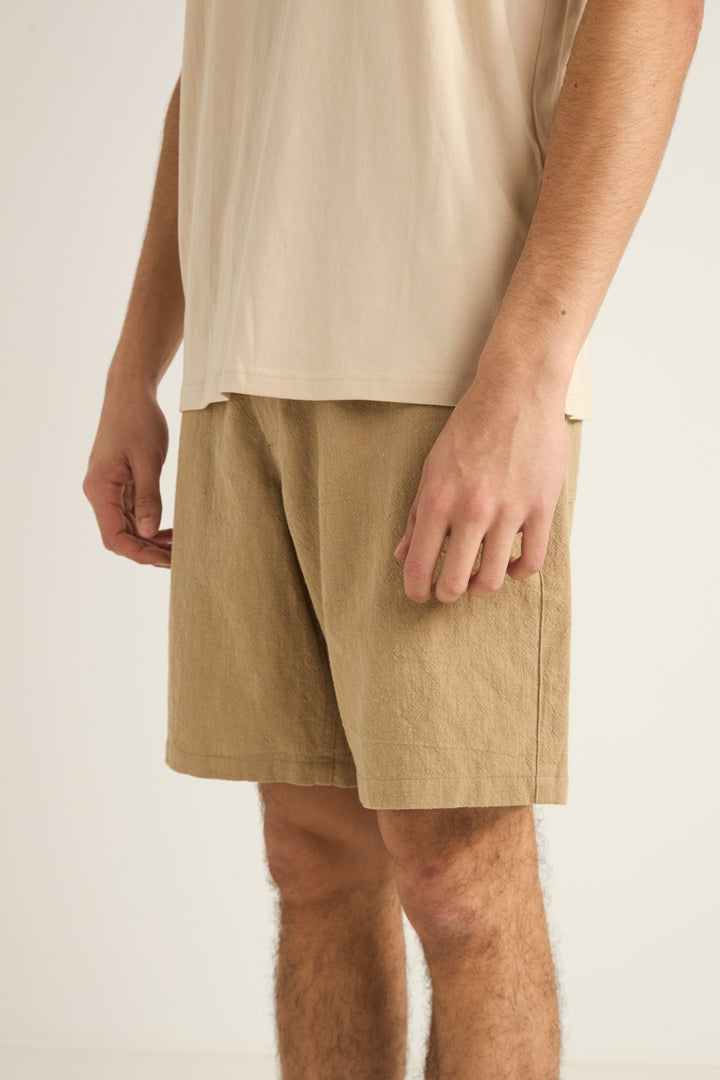 Rhythm Essential Textured Linen Short in Sand