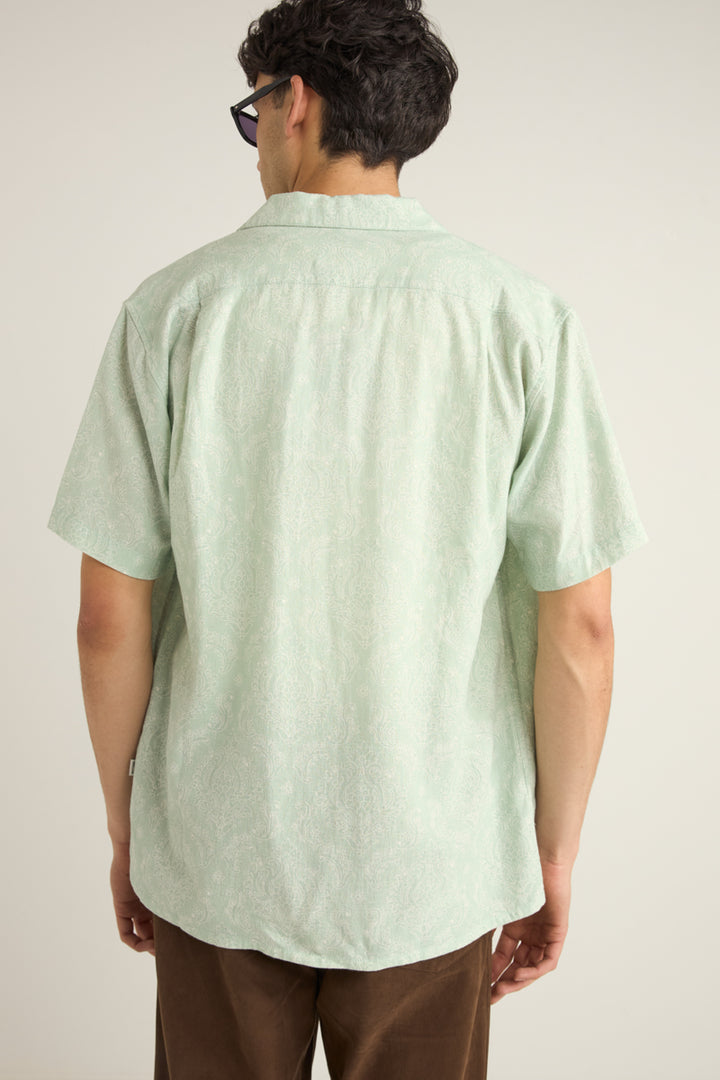 Rhythm Ornate Short Sleeve Shirt in Sage