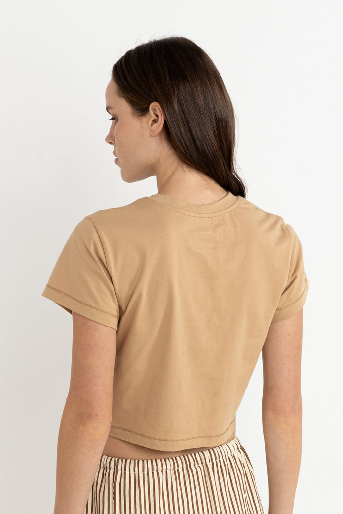 Rhythm Follow the Sun Crop Tee in Sand