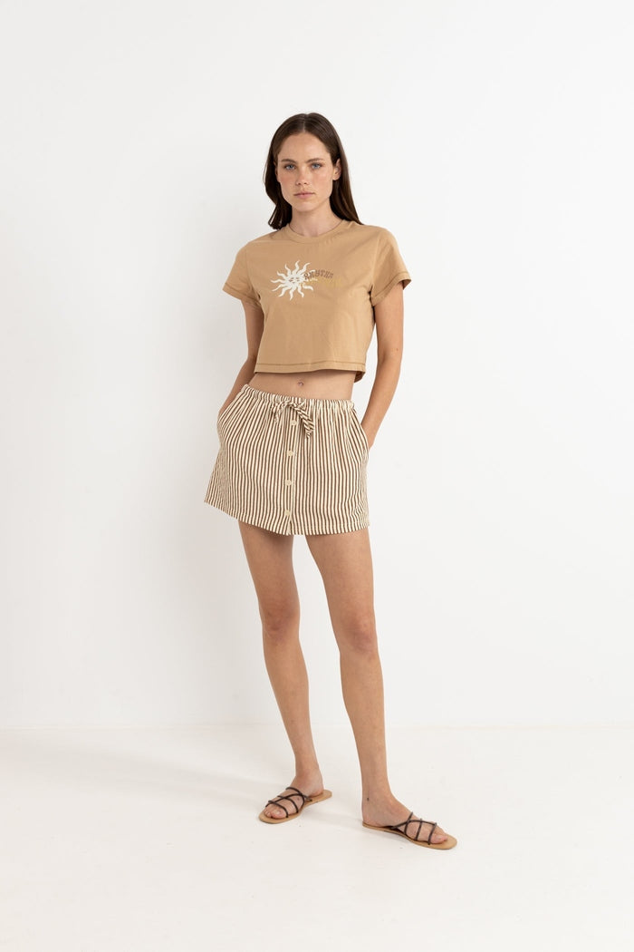 Rhythm Follow the Sun Crop Tee in Sand