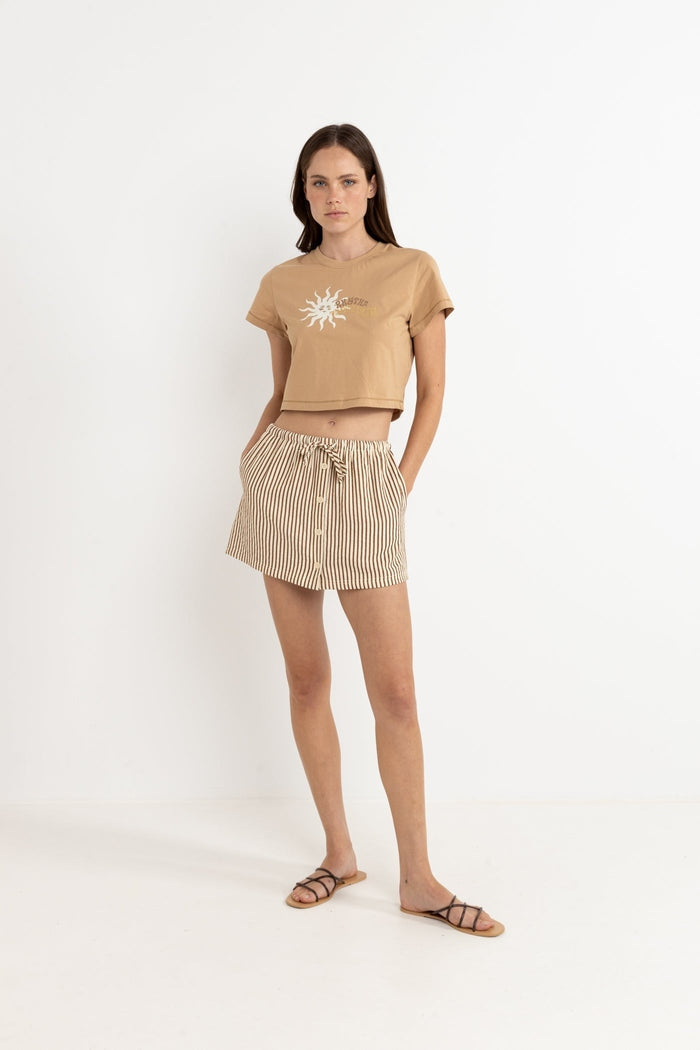 Cove Stripe Skort in Natural