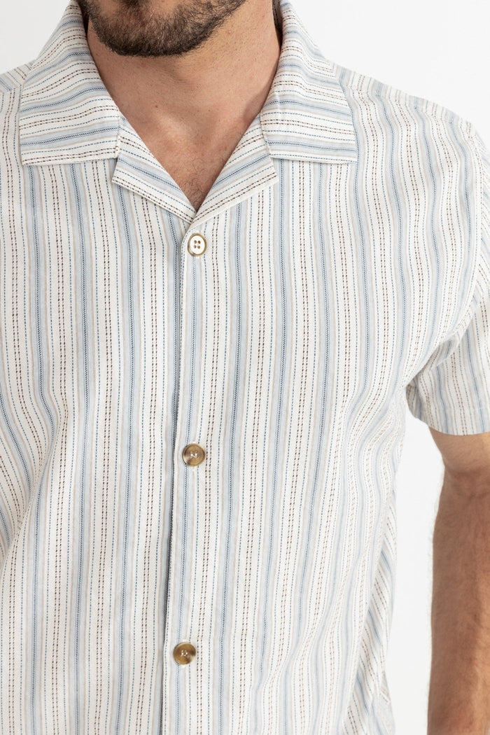 Vacation Stripe SS Shirt in Natural