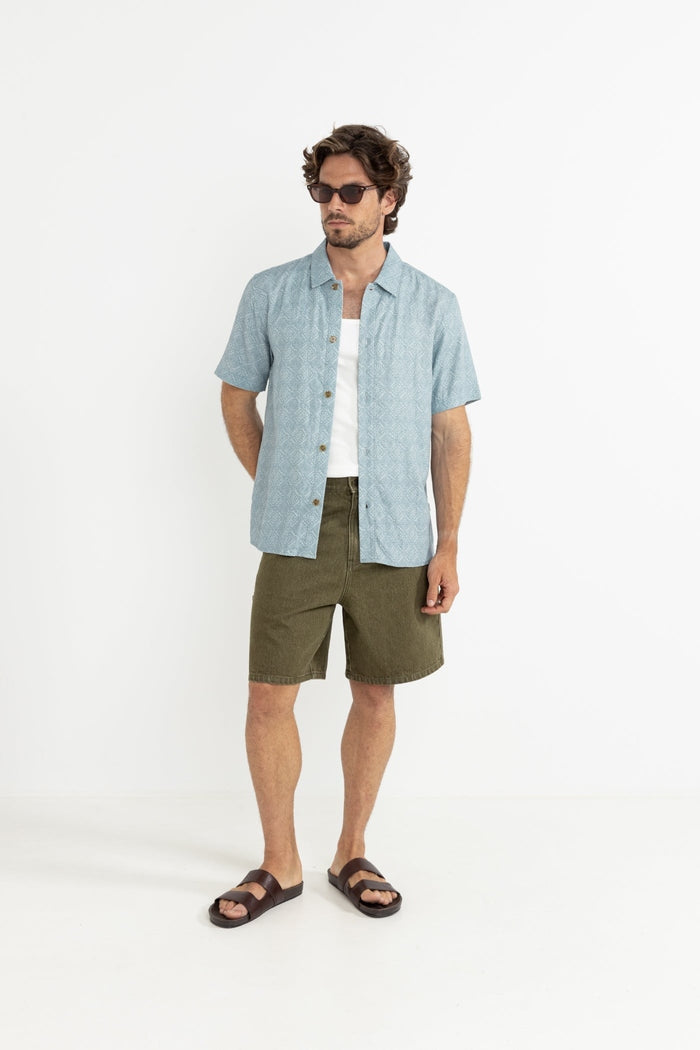 Tile SS Shirt in Blue