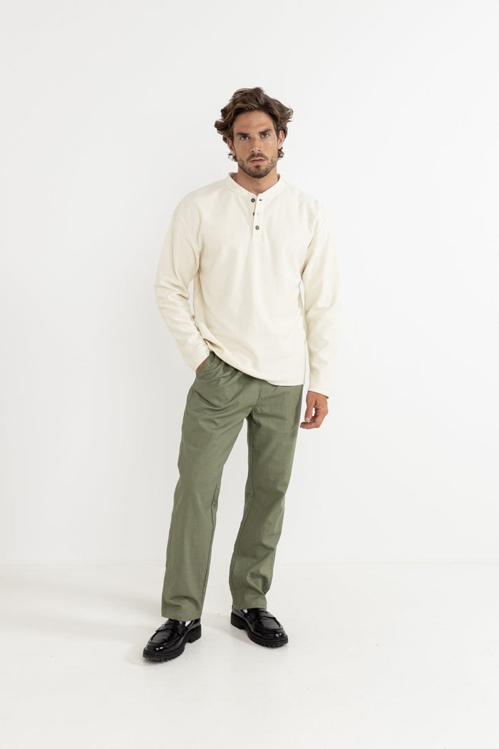 Vintage Terry LS Henley in Natural