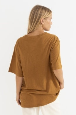 Take Me To the Ocean Oversized T-shirt in Caramel