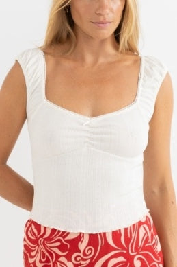 Gracie Sweetheart Top in Cream