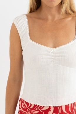Gracie Sweetheart Top in Cream