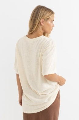 Hibiscus Oversized T-shirt in Stone
