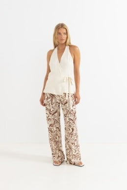Emi Wrap Top in Cream