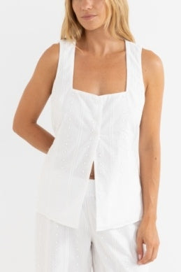 Niko Long Vest in White