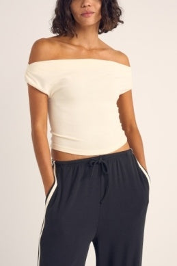 Juno Off Shoulder Top in Cream