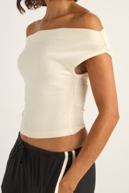 Juno Off Shoulder Top in Cream