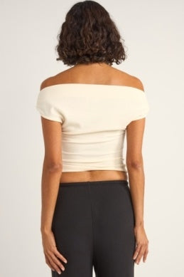 Juno Off Shoulder Top in Cream