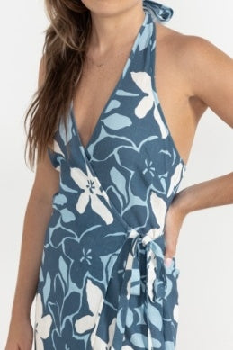 Malia Halter Mini Dress in Blue