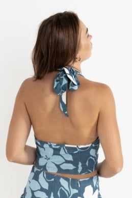 Malia Halter Top in Blue