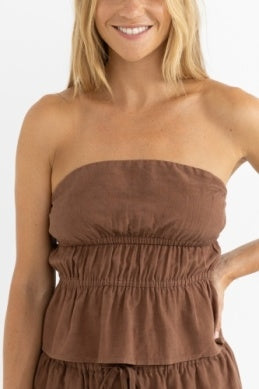Nadia Strapless Top in Chocolate