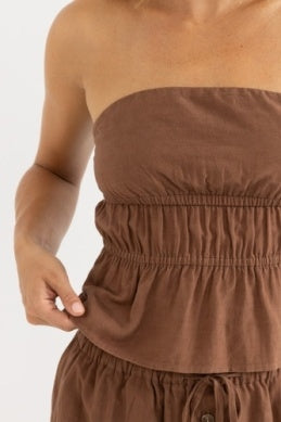 Nadia Strapless Top in Chocolate