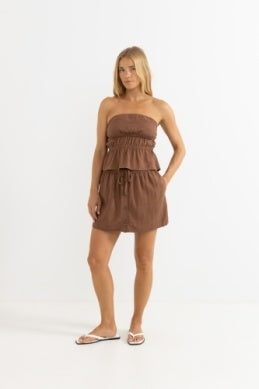 Nadia Strapless Top in Chocolate