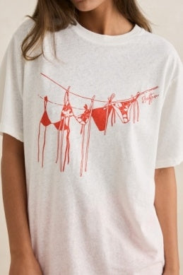 Melia Oversized Tee in Red