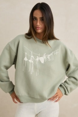 Melia Crew Neck Fleece in Palm