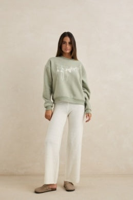 Melia Crew Neck Fleece in Palm