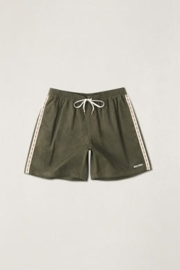 Woven Tape Beach Short in Olive