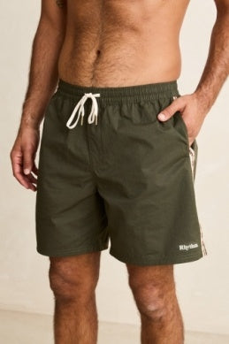 Woven Tape Beach Short in Olive