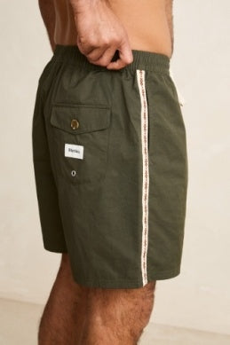 Woven Tape Beach Short in Olive
