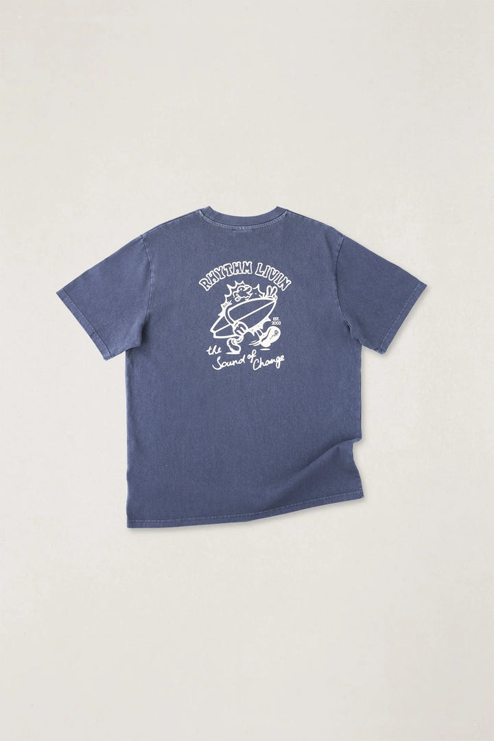 Peace Sun Vintage SS T-Shirt in Navy