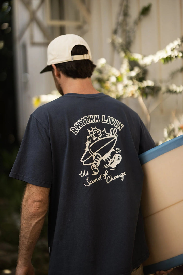 Peace Sun Vintage SS T-Shirt in Navy