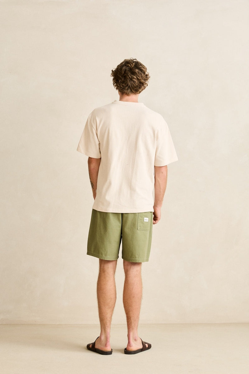 Vintage Jersey SS Henley in Nat