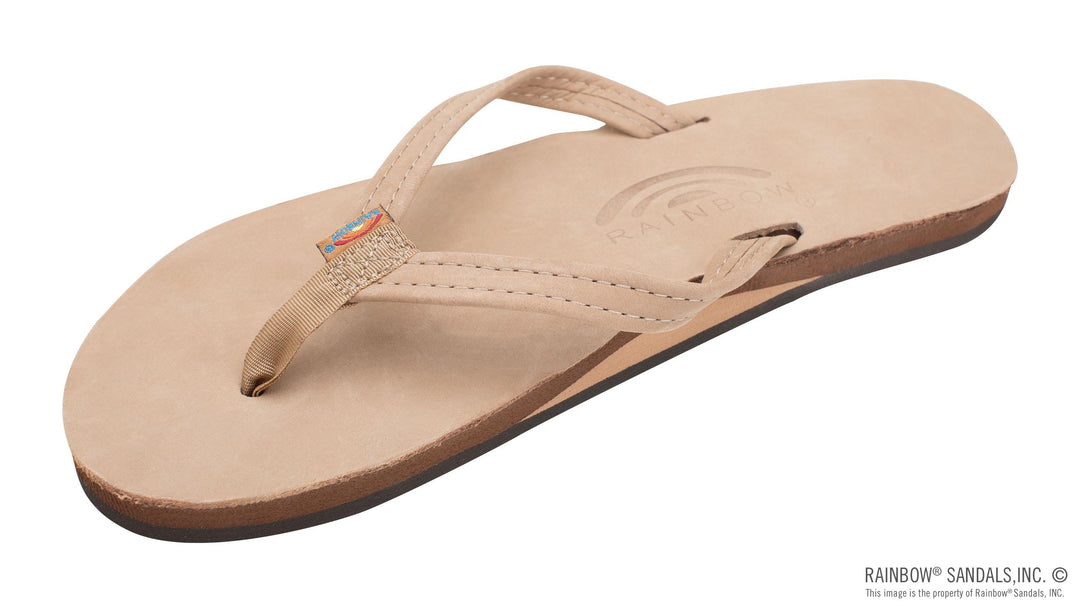 Single Layer Premier Leather with Arch Support and a 1/2" Narrow Strap in Sierra Brown