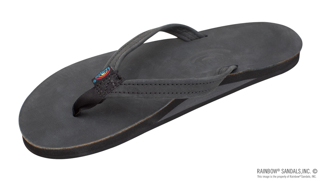 Single Layer Premier Leather with Arch Support and a 1/2" Narrow Strap in Black