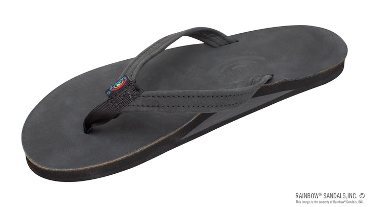 Single Layer Premier Leather with Arch Support and a 1/2" Narrow Strap in Black