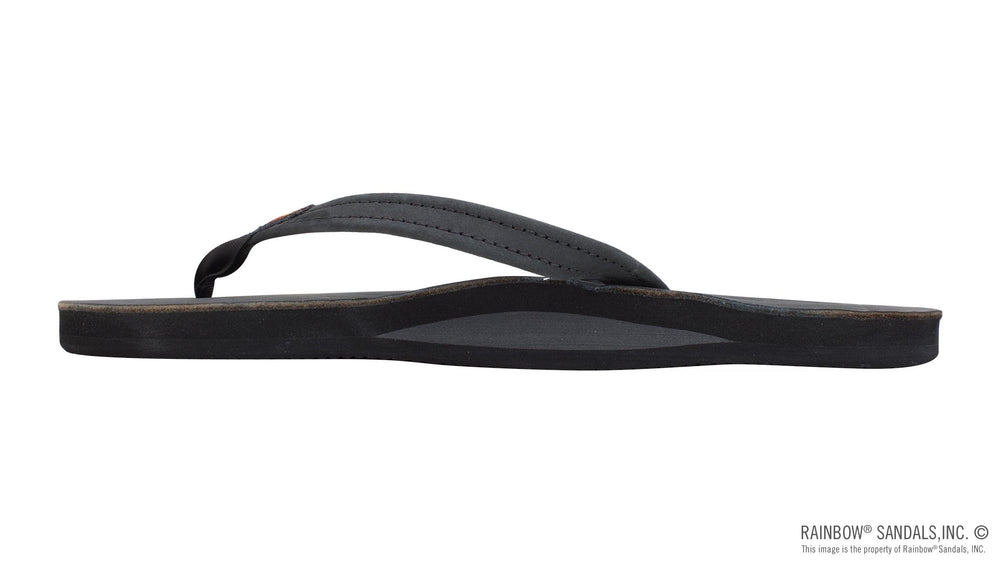 Single Layer Premier Leather with Arch Support and a 1/2" Narrow Strap in Black