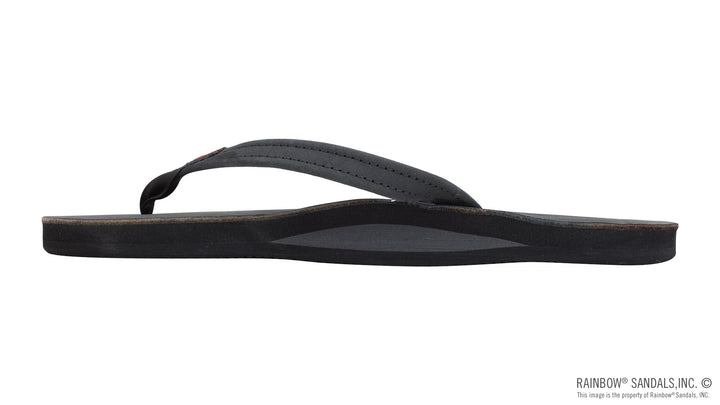 Single Layer Premier Leather with Arch Support and a 1/2" Narrow Strap in Black