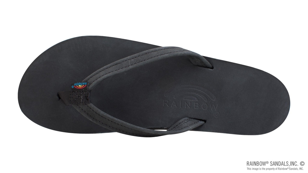 Single Layer Premier Leather with Arch Support and a 1/2" Narrow Strap in Black