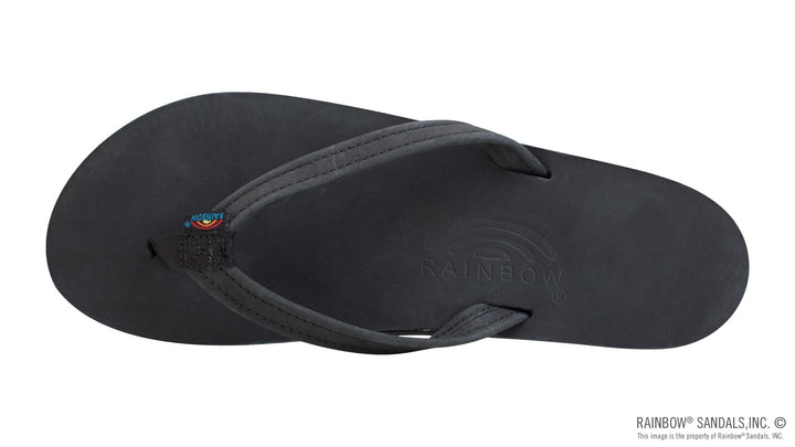 Single Layer Premier Leather with Arch Support and a 1/2" Narrow Strap in Black