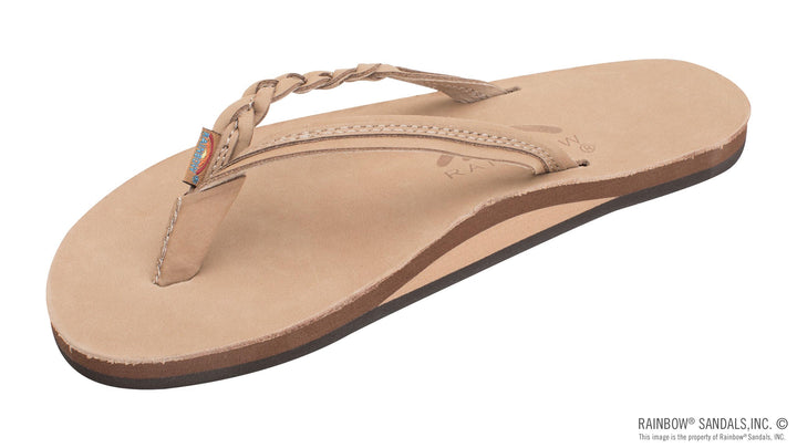 Flirty Braidy - Single Layer 1/2" Narrow Strap with Braid in Sierra Brown