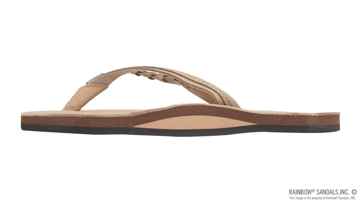 Flirty Braidy - Single Layer 1/2" Narrow Strap with Braid in Sierra Brown