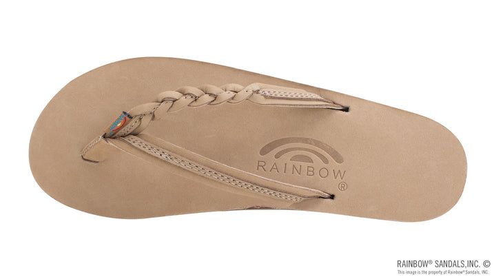 Flirty Braidy - Single Layer 1/2" Narrow Strap with Braid in Sierra Brown