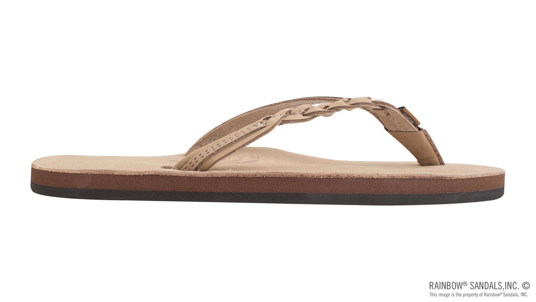 Flirty Braidy - Single Layer 1/2" Narrow Strap with Braid in Sierra Brown