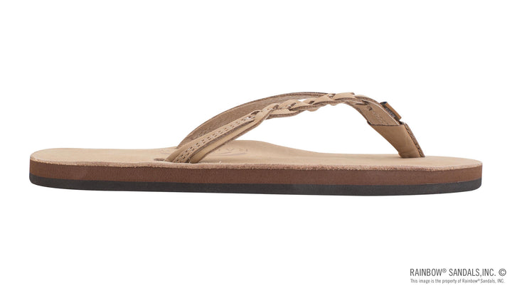 Flirty Braidy - Single Layer 1/2" Narrow Strap with Braid in Sierra Brown
