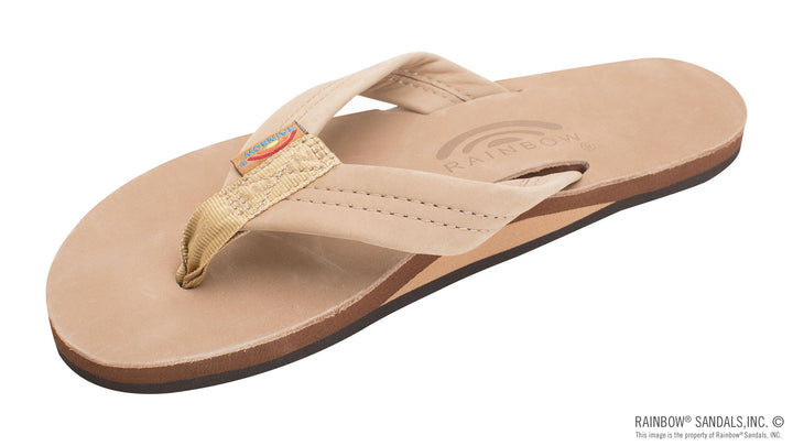 Womens Single Layer Arch Support Premier Leather with 1" Strap in Sierra Brown