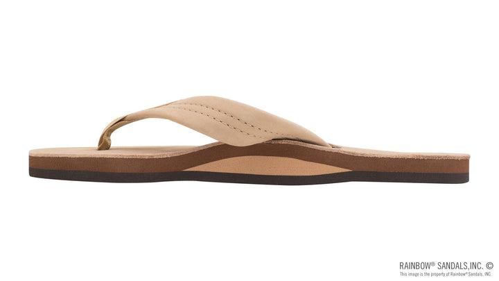 Womens Single Layer Arch Support Premier Leather with 1" Strap in Sierra Brown