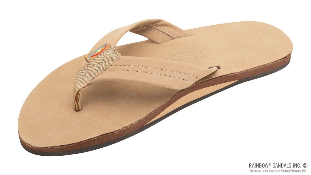 Mens Single Layer Premier Leather with Arch Support 1" Strap in Sierra Brown