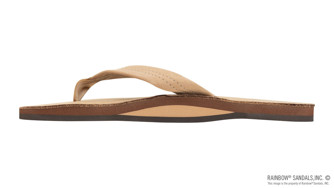 Mens Single Layer Premier Leather with Arch Support 1" Strap in Sierra Brown